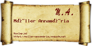 Müller Annamária névjegykártya