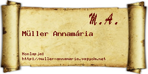 Müller Annamária névjegykártya